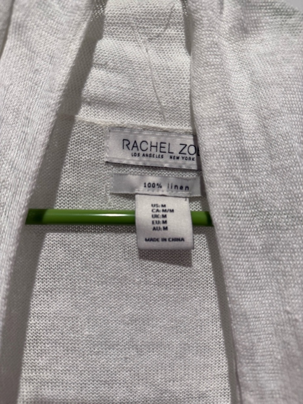 Coastal White Open-Front 100% Linen Cardigan - Picture 2 of 5